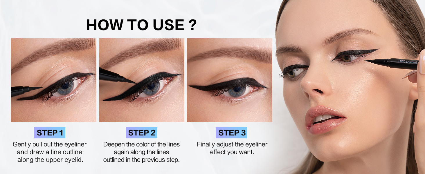 liquid eyeliner black eyeliner pencil for women waterproof dark brown long lasting eye makeup tool